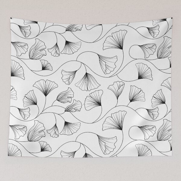 Item preview, Ginkgo Pattern In Black designed and sold by mischellero.