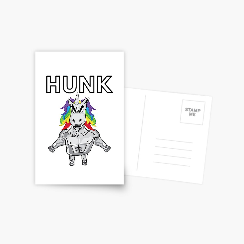 handsome hunk- bodybuilder unicorn Postcard