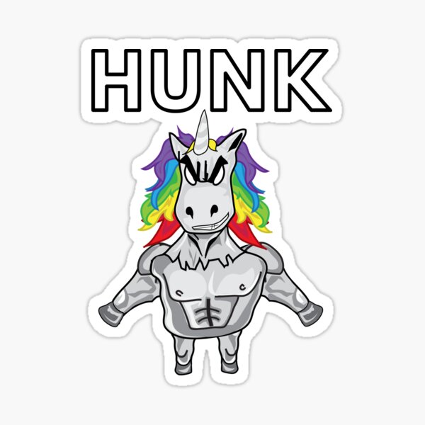 guapo hunk- bodybuilder unicornio Pegatina