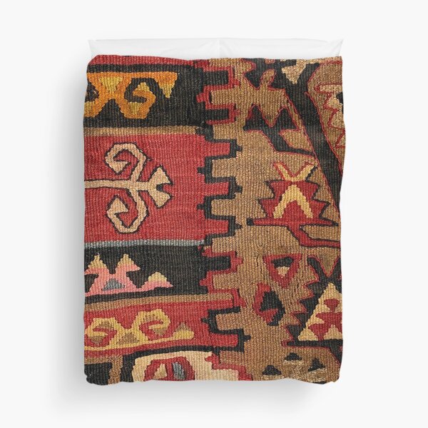 Decorative Artvin Kilim, Navajo Weave, Woven Textile, Persian Carpet Duvet Cover