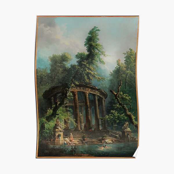 The Bathing Pool (c. 1786) - Hubert Robert Poster