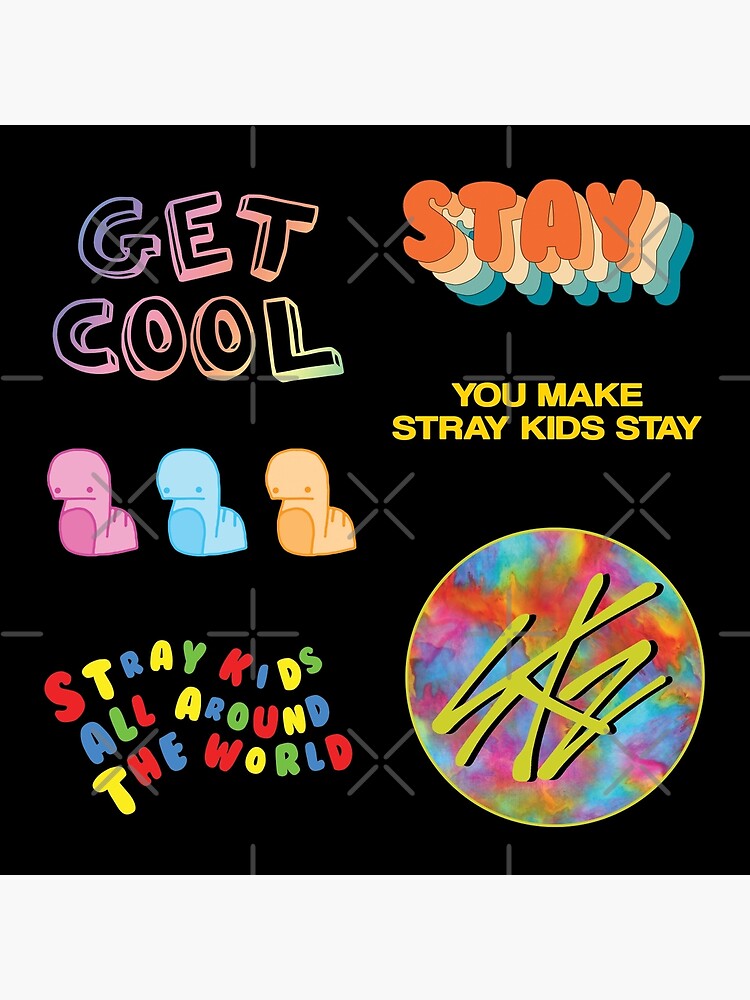 Stray Kids Positivity Stickers Art Board Print for Sale by finntasticart