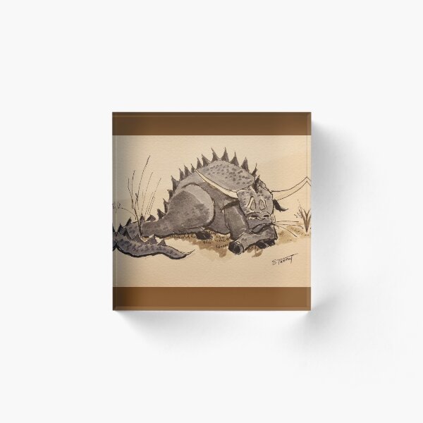 Sleeping Chimera, Bull-Dragon Acrylic Block