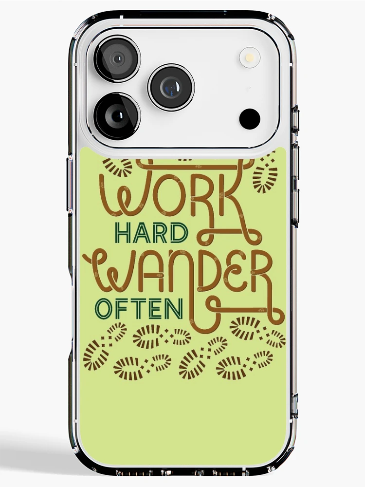 Thumbnail 1 of 5, iPhone Case, Work Hard Wander Often designed and sold by DesignsByAND.