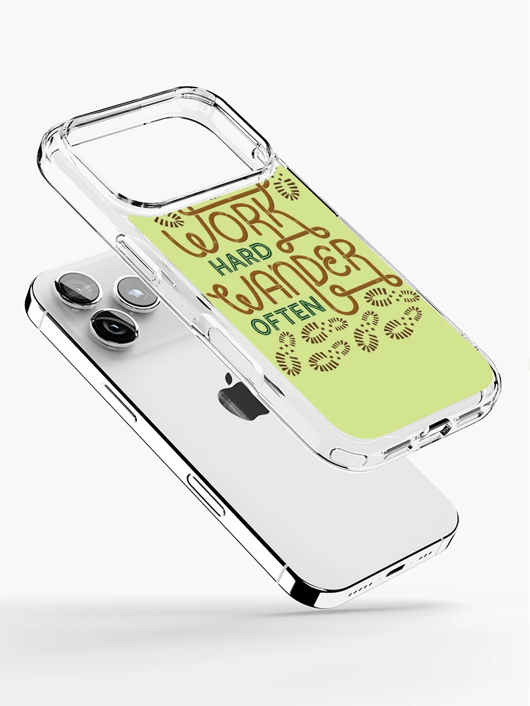 Thumbnail 2 of 5, iPhone Case, Work Hard Wander Often designed and sold by DesignsByAND.
