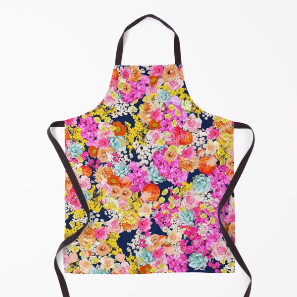 Item preview, Summer Bright Neon Floral Print in Navy  designed and sold by The Artwerks.