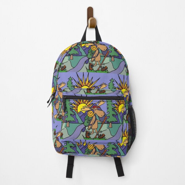 Item preview, Funny Moose Hiking with Sun and Trees Nature designed and sold by Nature's Fancy.