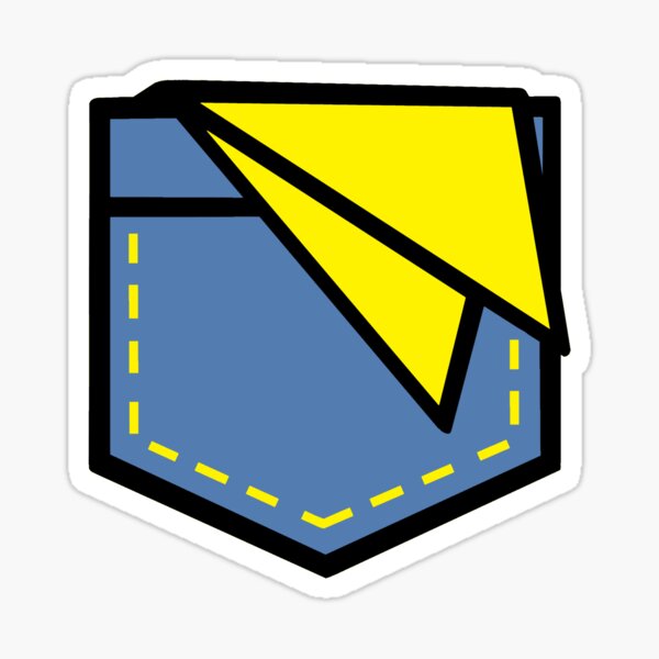 Gelbes Taschentuch in der Tasche Sticker
