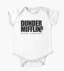 Dunder Mifflin Logo- B/W One Piece - Short Sleeve