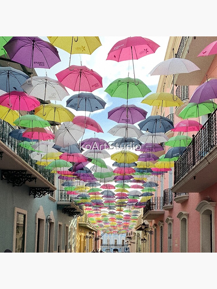 "Floating Colorful Umbrellas of Puerto Rico " Canvas Print for Sale by