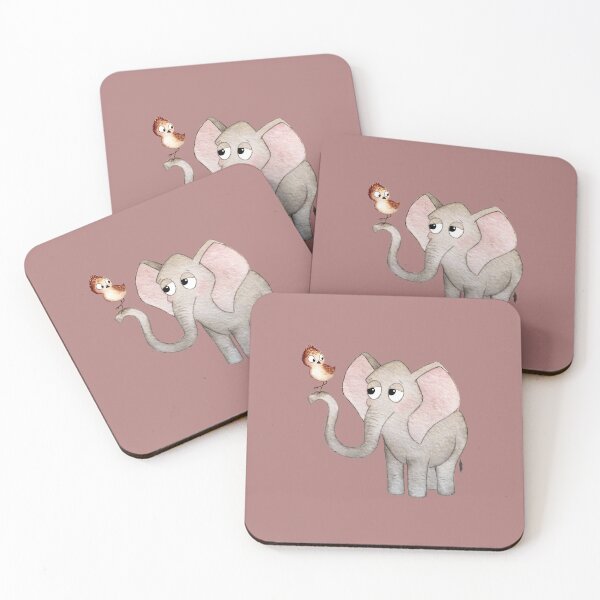 Item preview, little elephant with bird designed and sold by ingosplanet.
