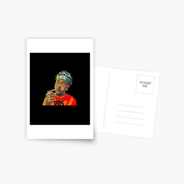 Download Ski Mask The Slump God Face Tattoo Portrait Postcard By Ediit Redbubble PSD Mockup Templates
