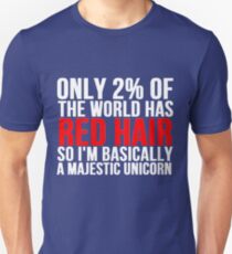 RED HAIR MAJESTIC UNICORN Unisex T-Shirt
