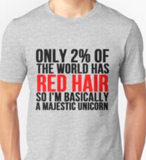 RED HAIR MAJESTIC UNICORN Unisex T-Shirt
