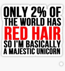 RED HAIR MAJESTIC UNICORN Sticker