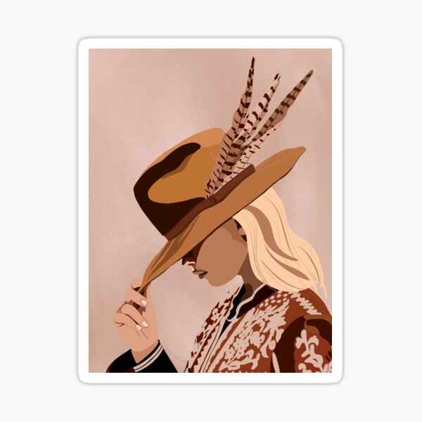 Western Cowgirl Woman Fashion Sticker
