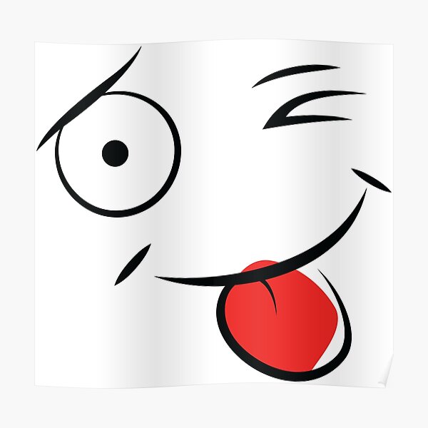 Guiño de rostro, guiño de rostro sonriente Póster