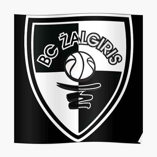 "Zalgiris Black And White Logo" Poster By TheGreaterTimes | Redbubble