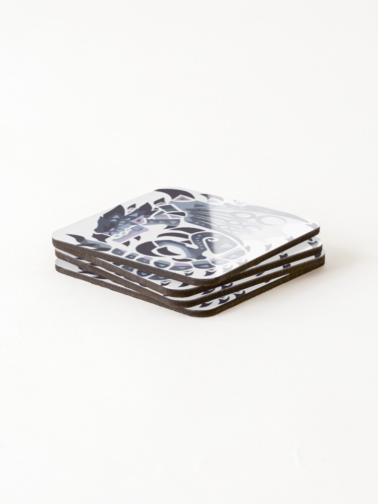 Thumbnail 4 of 5, Coasters (Set of 4), Silver Rathalos designed and sold by SourDrop.