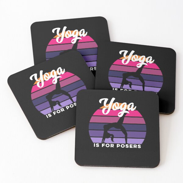 Item preview, Yoga Is For Posers Silhouette Sunset Funny Retro Vintage designed and sold by Zeelicious Designs.