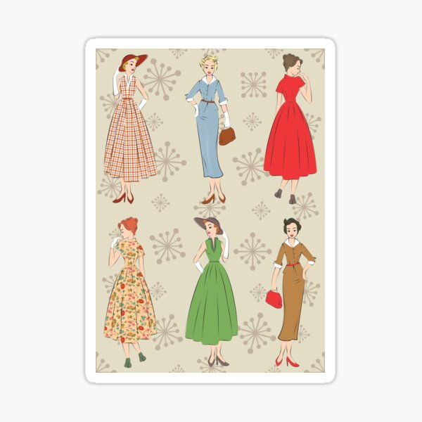 Vista previa del artículo con la obra «Modelo inconsútil retro de las señoras de la moda de los años 50», diseñado y vendido por camilacarvalho.