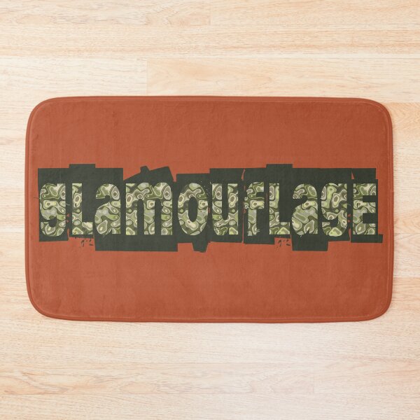 Item preview, Glamouflage in Olive Drab-Contour patterned typography designed and sold by Annette Chabidon Studio.
