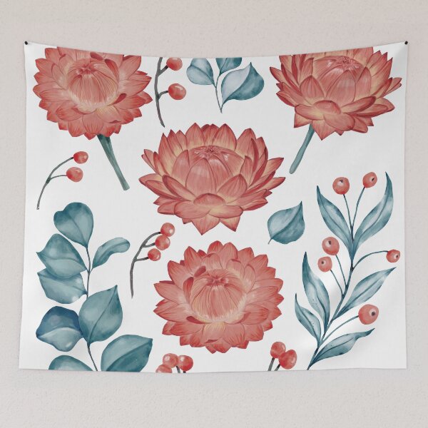 Item preview, Red Rose & Eucalyptus Leaves designed and sold by mischellero.