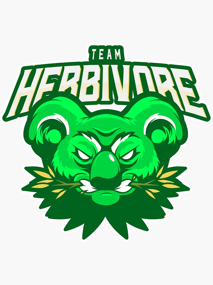 "Team Herbivore Logo" Sticker for Sale by FreshVeganTees Redbubble