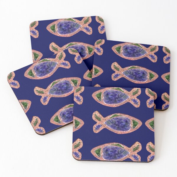 Item preview, fishes and glasses designed and sold by Madalena Lobao-Tello.