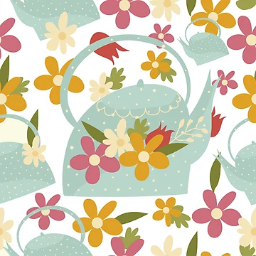 Artwork thumbnail, Tea Flower Pattern by mischellero