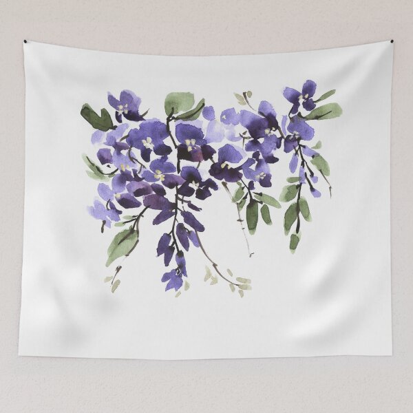 Item preview, Blue Vines and Flowers Watercolor designed and sold by edgalum.