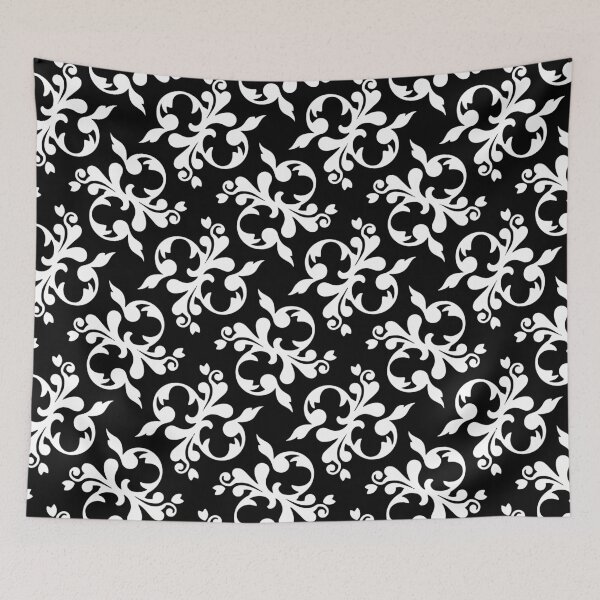 Item preview, Elegante patrón de damasco victoriano en blanco y negro II designed and sold by Orchyd.