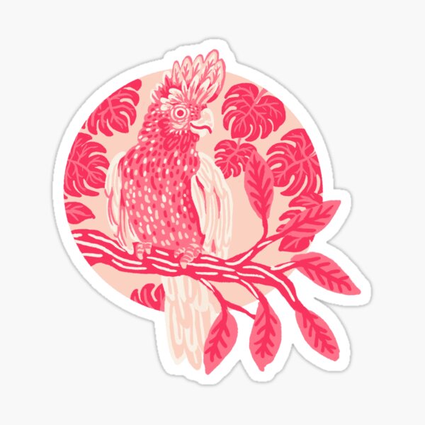 Cute Cockatoo Parrot Art Sticker
