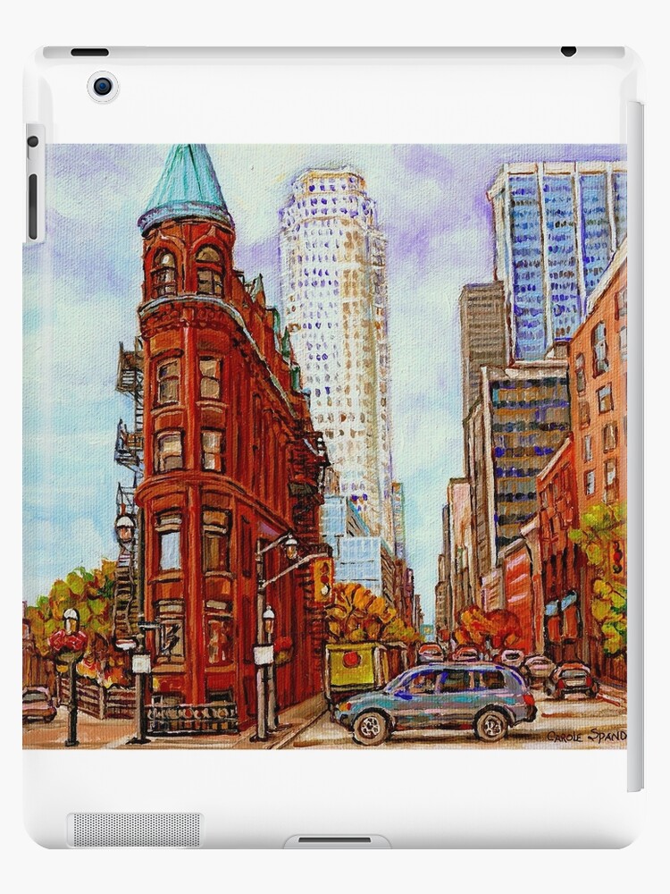 TORONTO PAINTINGS TORONTO SKYLINE TORONTO ART TORONTO FLATIRON BUILDING PAINTING DOWNTOWN TORONTO SCENES iPad Case Skin