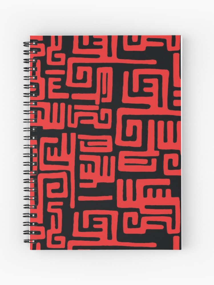 Thumbnail 1 of 3, Journal, Black and Red African print Pattern designed and sold by GODS4US.