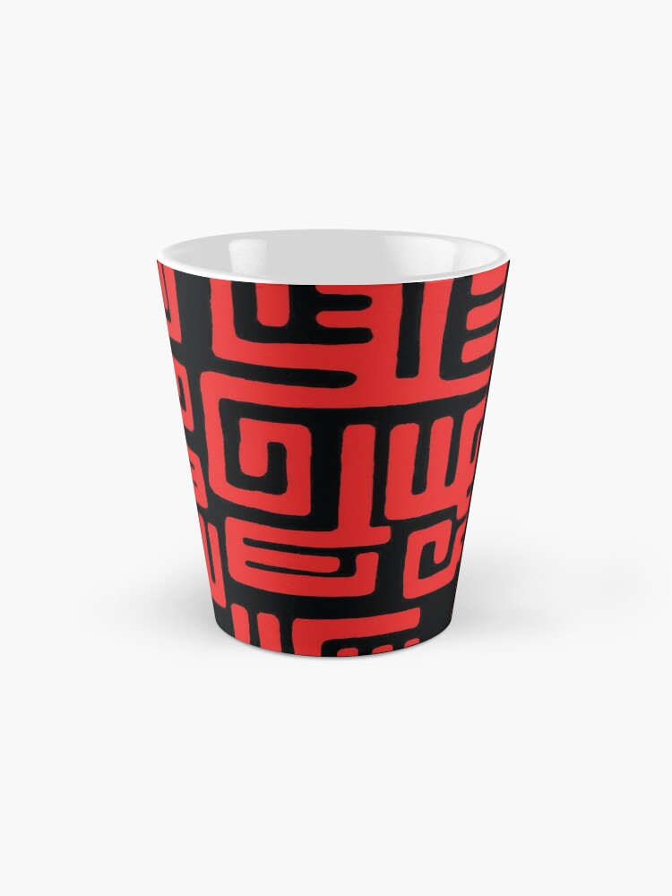 Thumbnail 2 of 4, Coffee Mug, Black and Red African print Pattern designed and sold by GODS4US.