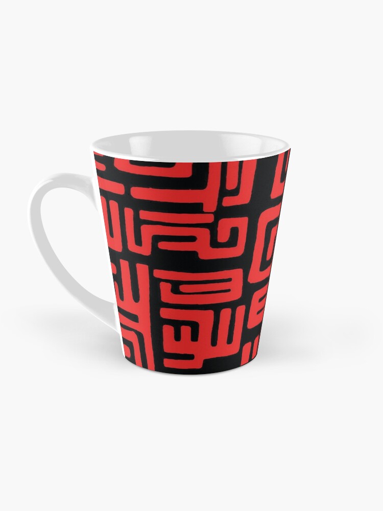 Thumbnail 3 of 4, Coffee Mug, Black and Red African print Pattern designed and sold by GODS4US.