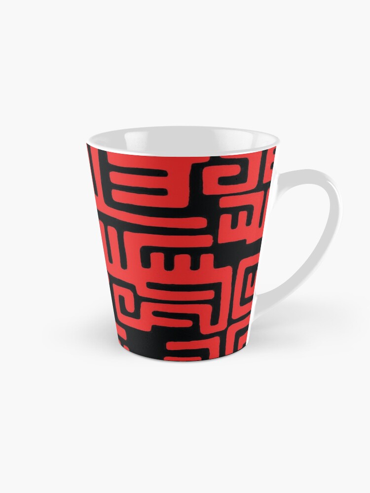 Thumbnail 1 of 4, Coffee Mug, Black and Red African print Pattern designed and sold by GODS4US.