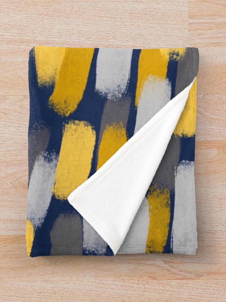 Yellow and navy online throw blanket