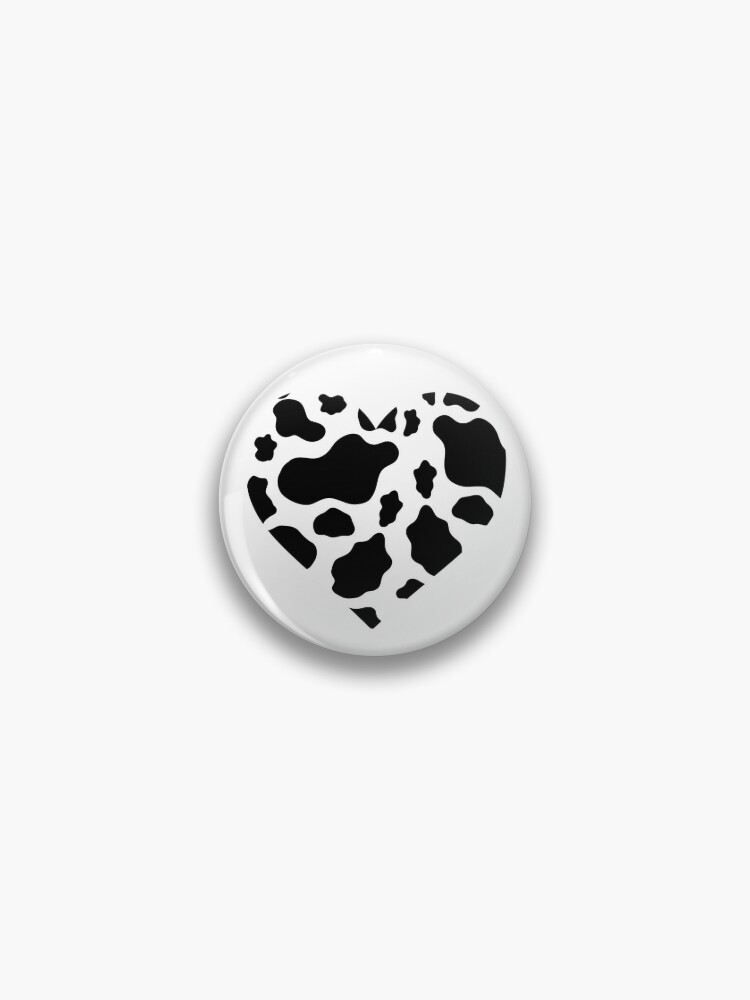 Cow pattern heart badge