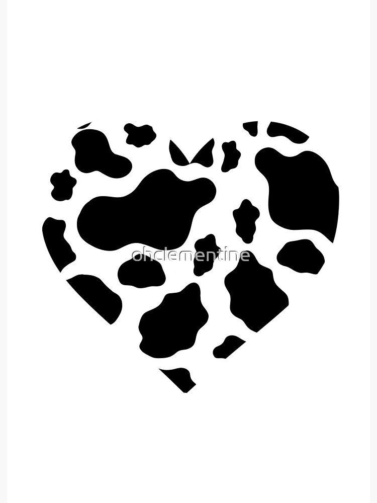 Cow Print Heart Art Board Print for Sale by ohclementine