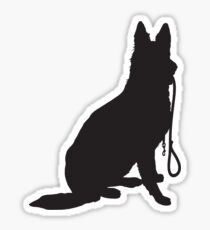 Shepherd with Leash Sticker