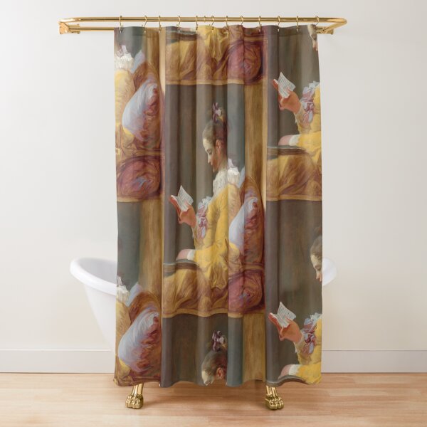 Young girl reading Shower Curtain
