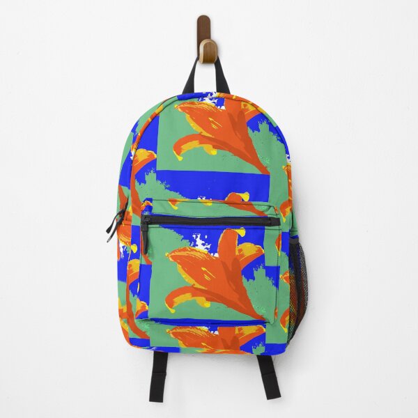 Item preview, Daylily in orange, blue, green, digitally modified photo designed and sold by djrunnels.