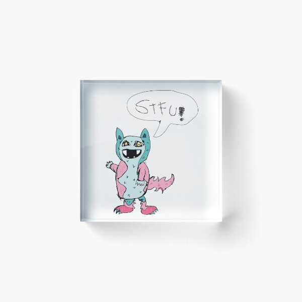 Item preview, Happy pink and blue Monsters STFU! designed and sold by DESPERATEANDY.