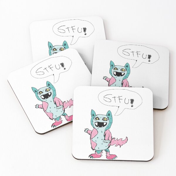 Item preview, Happy pink and blue Monsters STFU! designed and sold by DESPERATEANDY.