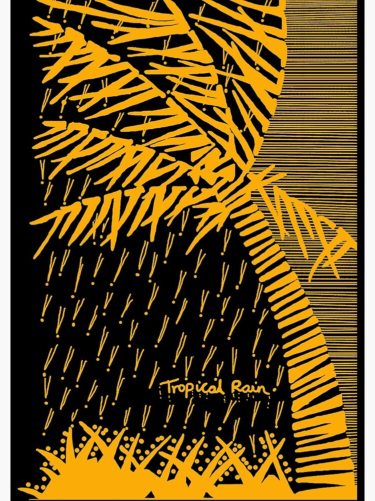 Tropical Rain Cuba Orange on Black by hoxtonboy