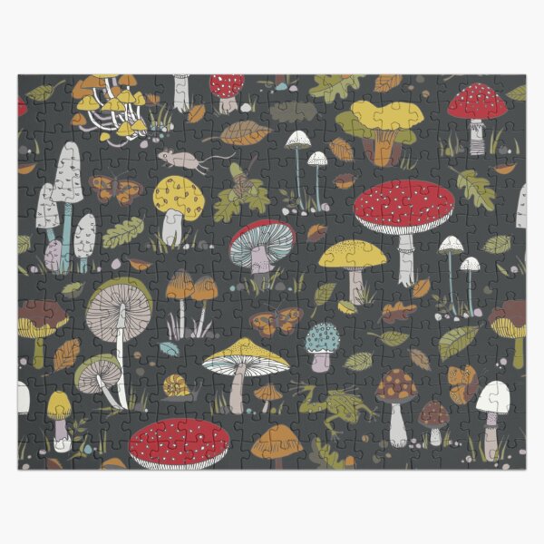 Forest Floor - fun fungus pattern by Cecca Designs Jigsaw Puzzle