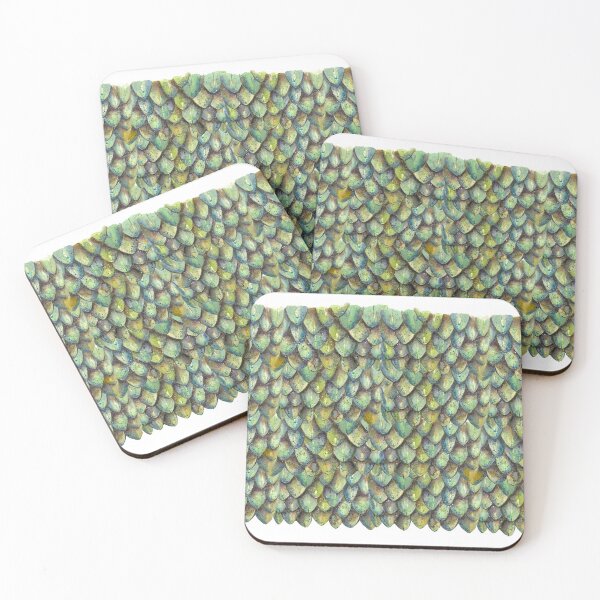 Item preview, Magical Watercolor Green Dragon Scale Pattern designed and sold by Laura Lise Wong.