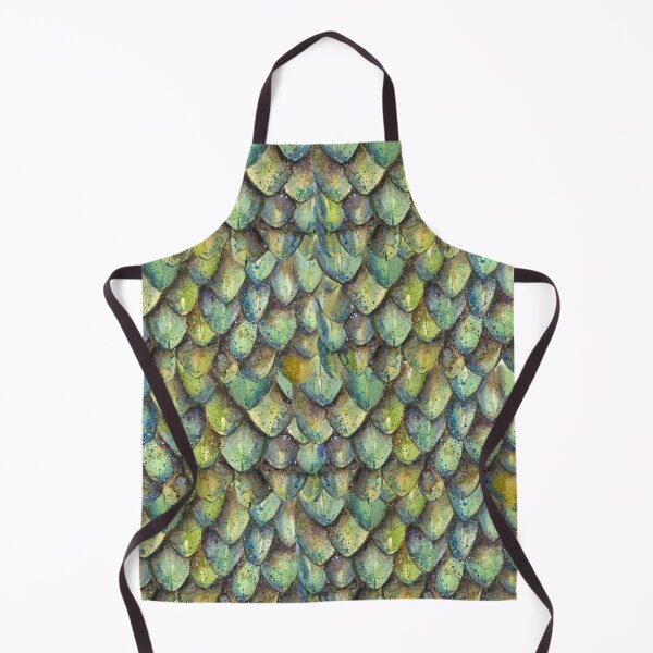 Item preview, Magical Watercolor Green Dragon Scale Pattern designed and sold by Laura Lise Wong.